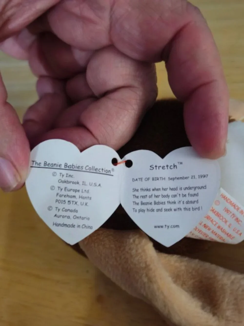 Ty Beanie Baby Stretch The Ostrich With Tags Attatched